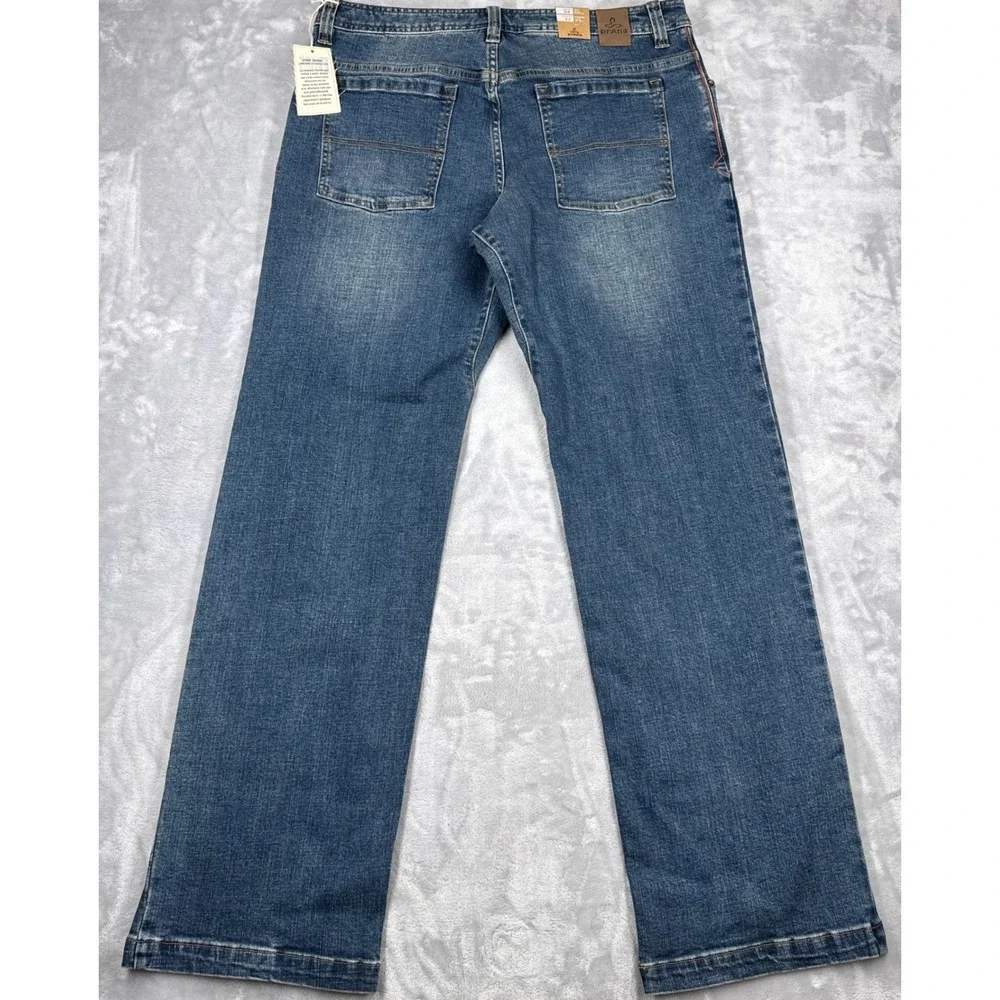 PRANA Axiom Jean Mens 34x32 Antique Stone Wash Organic Stretch Denim NWT